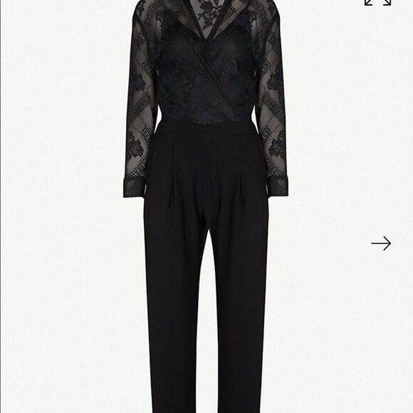 NEW MAJE Lace-panel straight-leg crepe jumpsuit 34 - Picture 7 of 13